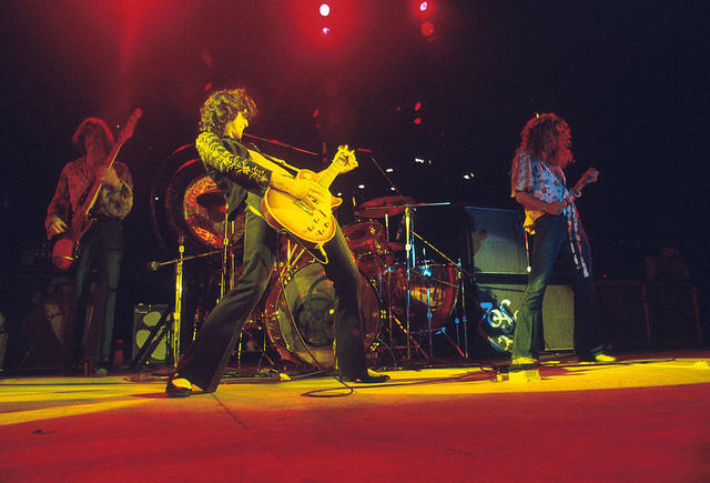 John Paul Jones, Jimmy Page and Robert Plant of Led Zeppelin (Photo by Jeffrey Mayer/WireImage)